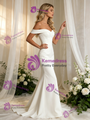 White Mermaid Off the Shoulder Wedding Dress
