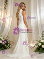 Beige White Mermaid High Neck Flower Wedding Dress