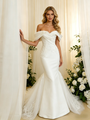 Mermaid Tulle Satin Appliques Wedding Dress