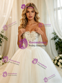 White Tulle Strapless Beading Wedding Dress