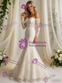 Mermaid Lace Long Sleeve Wedding Dress