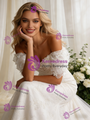 White Mermaid Lace Flower Wedding Dress