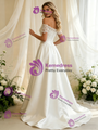 White Short Sleeve Lace Wedding Dress
