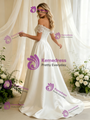 White Short Sleeve Lace Wedding Dress