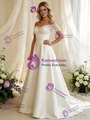 White Short Sleeve Lace Wedding Dress
