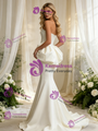 Ivory Mermaid Satin Strapless Wedding Dress
