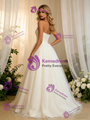 White Tulle Strapless Pleats Wedding Dress