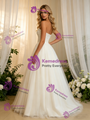 White Tulle Strapless Pleats Wedding Dress