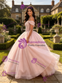 Pink Tulle Appliques Quinceanera Dress