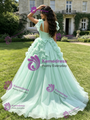Ball Gown Pink Tulle Straps Bow Quinceanera Dress