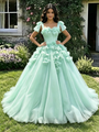 Ball Gown Pink Tulle Straps Bow Quinceanera Dress