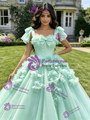 Ball Gown Pink Tulle Straps Bow Quinceanera Dress