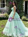 Ball Gown Pink Tulle Straps Bow Quinceanera Dress