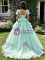 Ball Gown Pink Tulle Straps Bow Quinceanera Dress