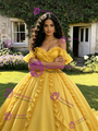 Yellow Tulle Off The Shoulder Quinceanera Dress