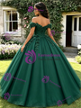 Green Tulle Off the Shoulder 3D Flower Quinceanera Dress
