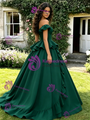Simple Green Off The Shoulder Quinceanera Dress