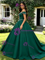 Green Off The Shoulder Beading Quinceanera Dress