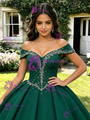 Green Off The Shoulder Beading Quinceanera Dress