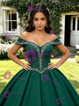 Green Off The Shoulder Beading Quinceanera Dress