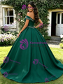 Green Off The Shoulder Beading Quinceanera Dress