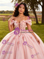 Pink Off The Shoulder Appliques Quinceanera Dress
