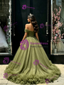 Green Tulle Off the Shoulder Appliques Quinceanera Dress