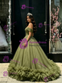 Green Tulle Off the Shoulder Appliques Quinceanera Dress