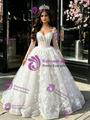 White Tulle Long Sleeve Appliques Quinceanera Dress