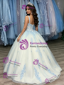 White Tulle Appliques Straps Quinceanera Dress