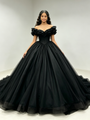Black Tulle Off The Shoulder Quinceanera Dress