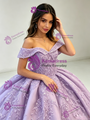 Purple Ball Gown Appliques Quinceanera Dress