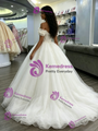 White Tulle Appliques Off the Shoulder Quinceanera Dress