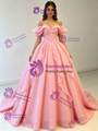 Pink Tulle Offthe Shoulder Quinceanera Dress
