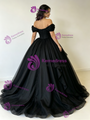 Black Tulle Off the Shoulder Quinceanera Dress