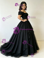 Black Tulle Off the Shoulder Quinceanera Dress