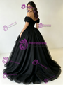 Black Tulle Off the Shoulder Quinceanera Dress