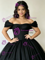 Black Tulle Off the Shoulder Quinceanera Dress
