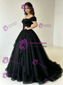 Black Tulle Off the Shoulder Quinceanera Dress