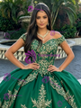 Green Tulle Off The Shoulder Quinceanera Dress