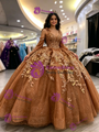 Bown Tulle Off the Shoulder Appliques Quinceanera Dress