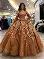 Bown Tulle Off the Shoulder Appliques Quinceanera Dress