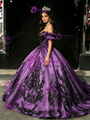 Purple Off The Shoulder Lace Appliques Quinceanera Dress
