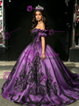 Purple Off The Shoulder Lace Appliques Quinceanera Dress