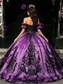 Purple Off The Shoulder Lace Appliques Quinceanera Dress