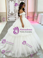 White Tulle Off the Shoulder Tiers Quinceanera Dress