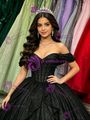 Black Sequins Off the Shoulder Quinceanera Dress