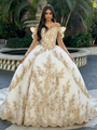 White Tulle Off The Shoulder Quinceanera Dress