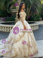 White Tulle Off The Shoulder Quinceanera Dress