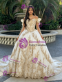 White Tulle Off The Shoulder Quinceanera Dress